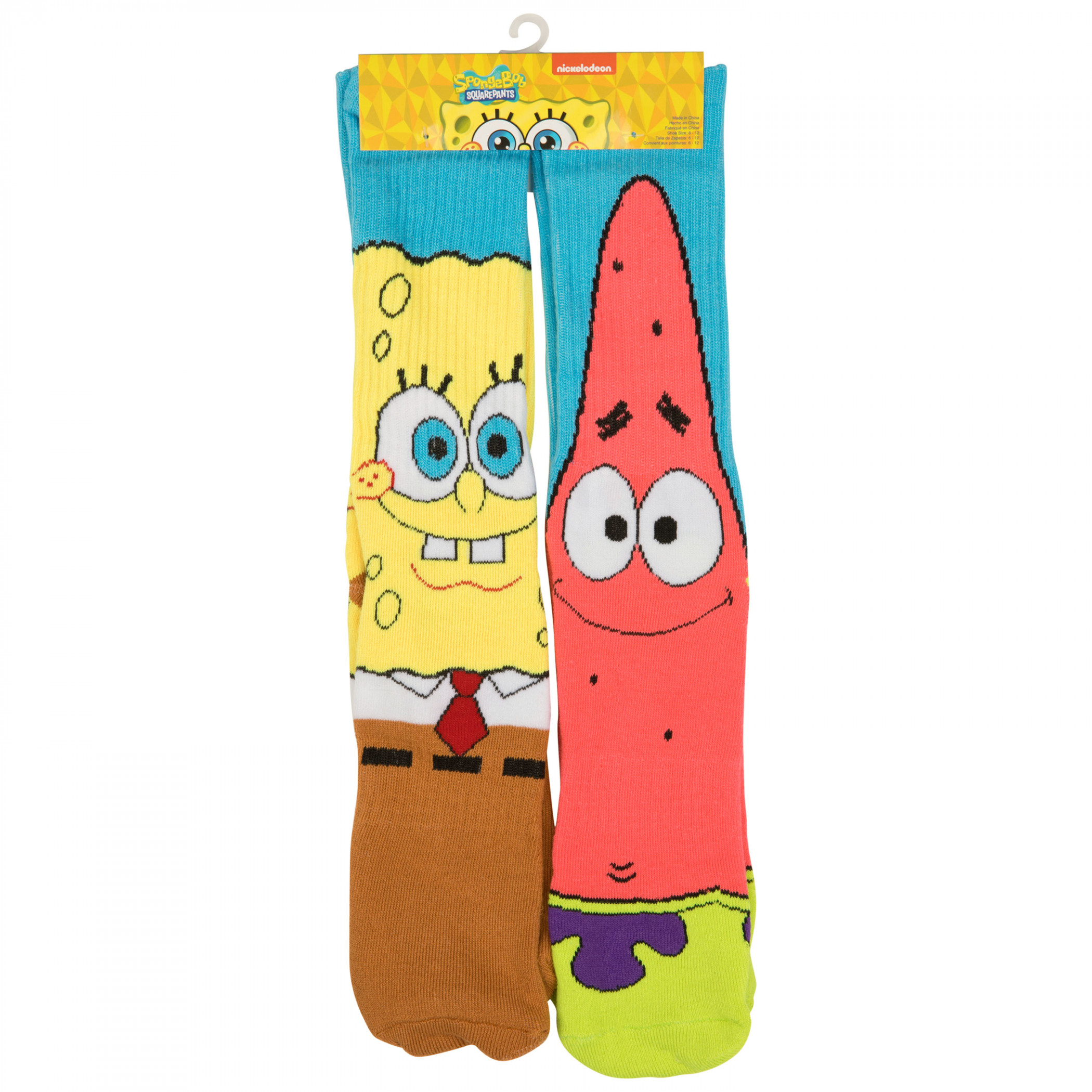 SpongeBob and Patrick 2-Pair Athletic Crew Socks